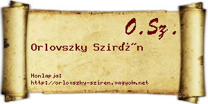 Orlovszky Szirén névjegykártya